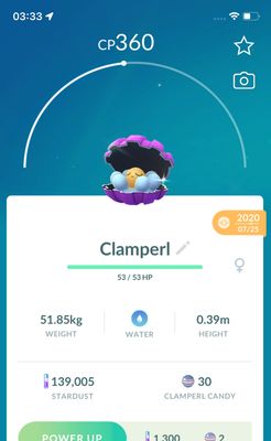 Shiny Clamperl 2020 Trade (Guaranteed Lucky) - Pokemon GO Trade