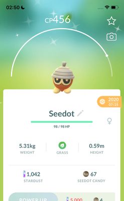 Shiny Seedot 2020 Trade (Guaranteed Lucky) - Pokemon GO Trade