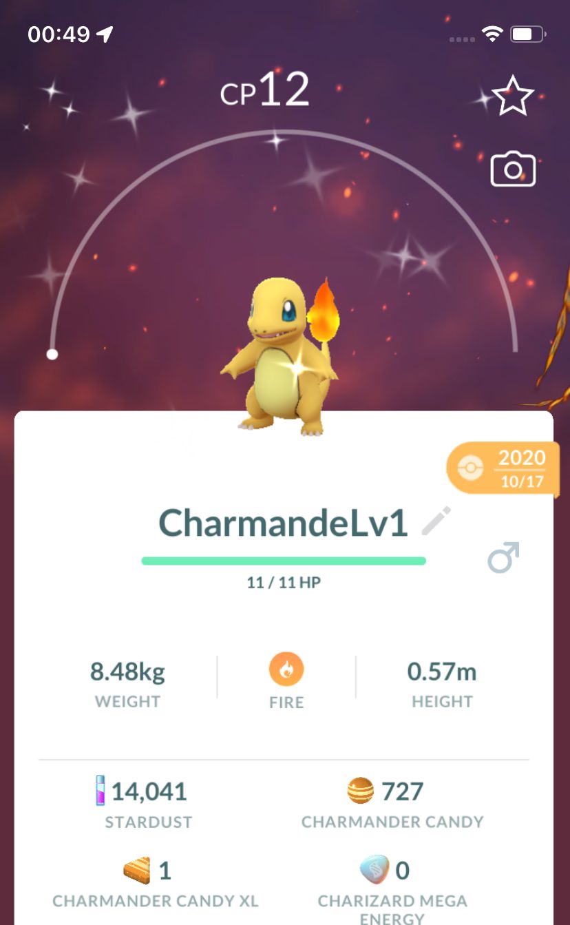 Shiny Charmander Lv1 2020 Trade (Guaranteed Lucky) - Pokemon GO Trade