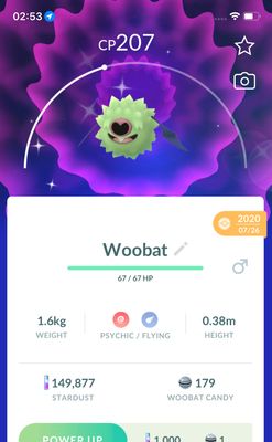 Shiny Woobat 2020 Trade (Guaranteed Lucky) - Pokemon GO Trade