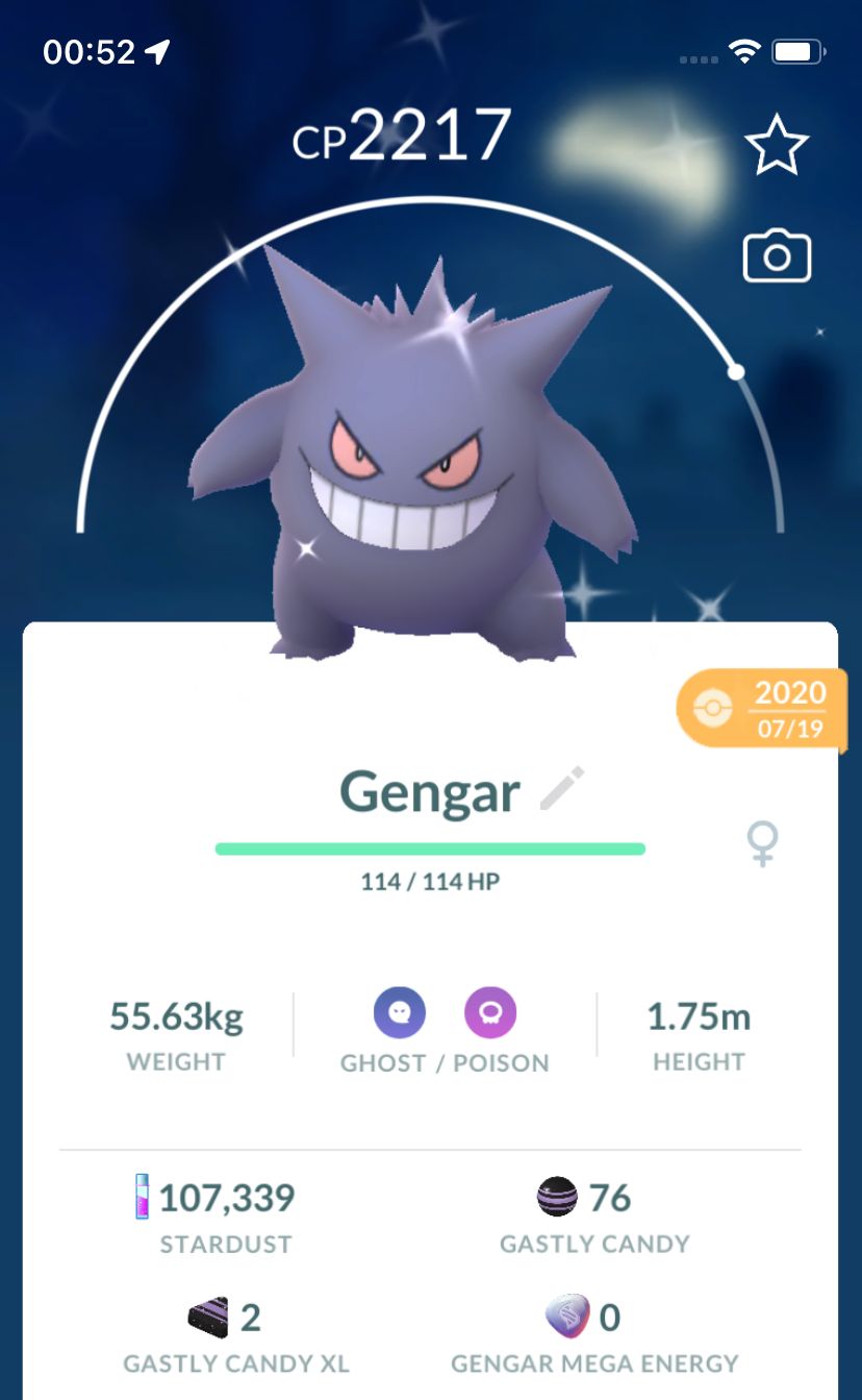 Shiny Gengar 2020 Trade (Guaranteed Lucky) - Pokemon GO Trade