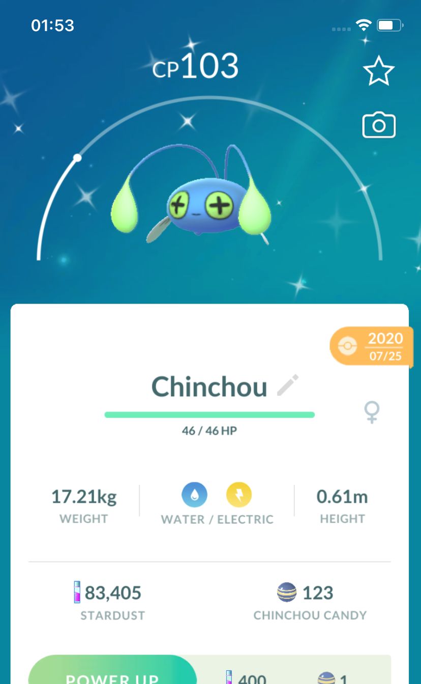Shiny Chinchou 2020 Trade (Guaranteed Lucky) - Pokemon GO Trade