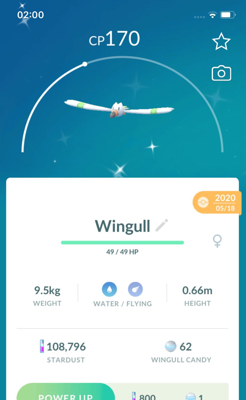 Shiny Wingull 2020 Trade (Guaranteed Lucky) - Pokemon GO Trade