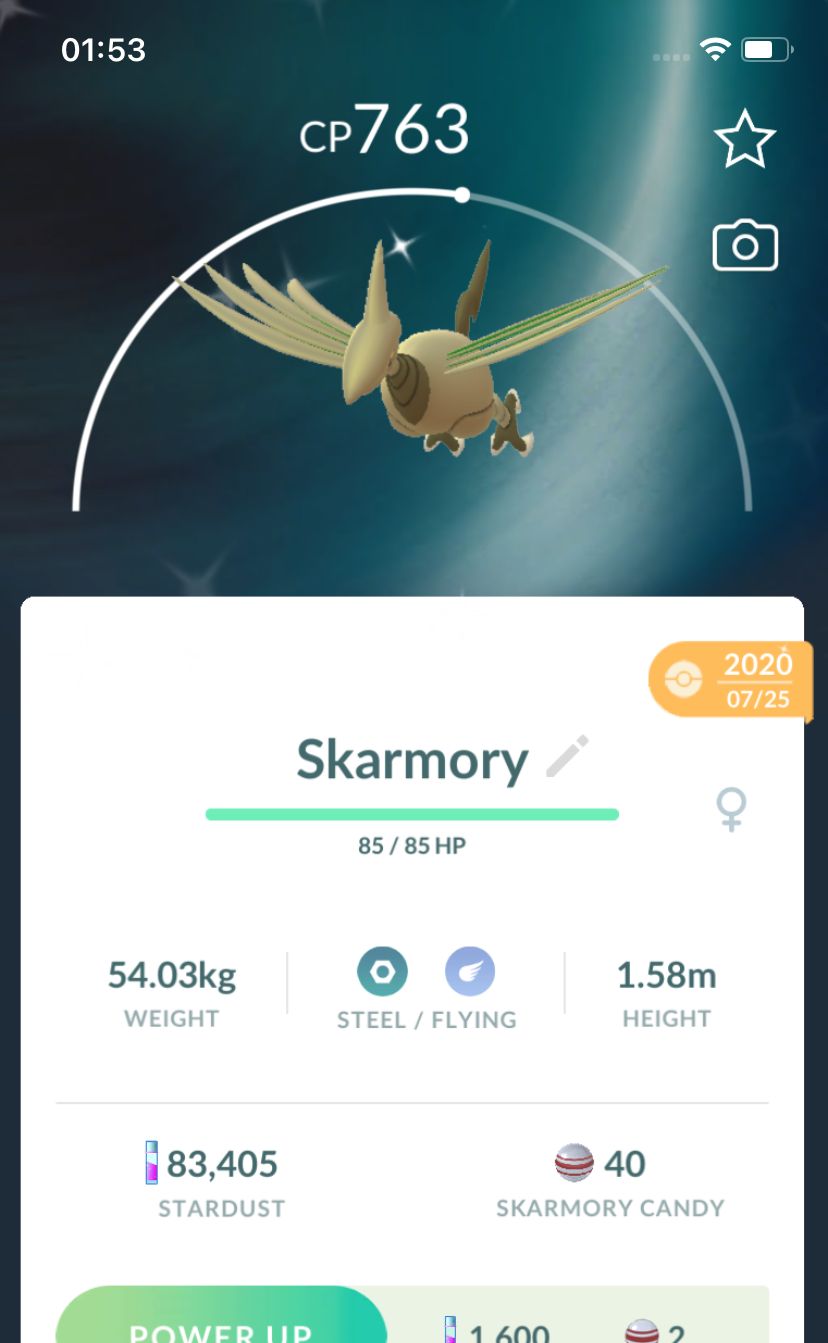 Shiny Skarmory 2020 Trade (Guaranteed Lucky) - Pokemon GO Trade