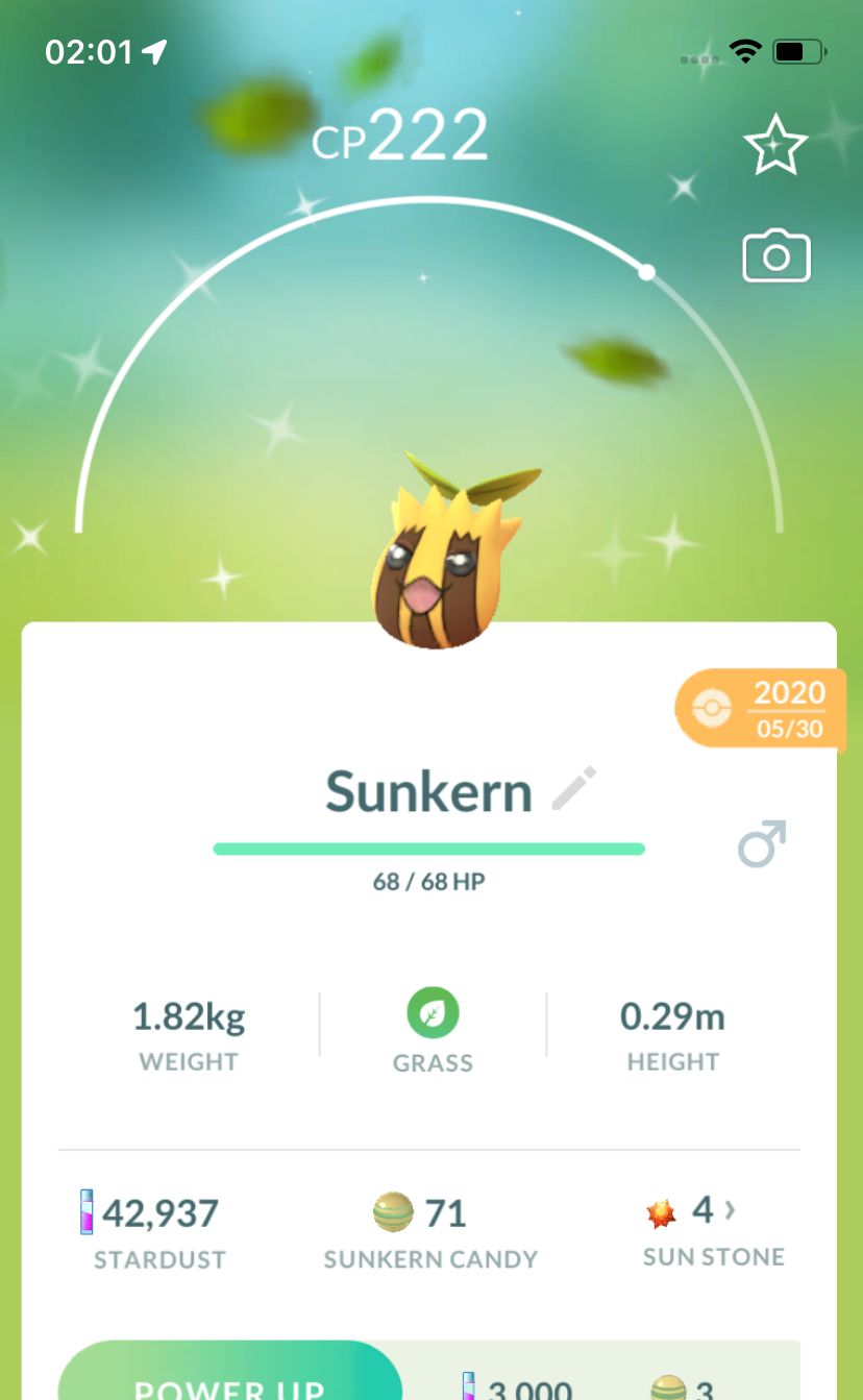Shiny Sunkern 2020 Trade (Guaranteed Lucky) - Pokemon GO Trade