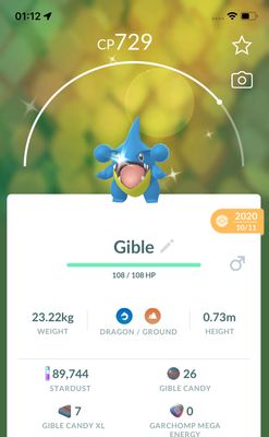 Shiny Gible 2020 Trade (Guaranteed Lucky) - Pokemon GO Trade