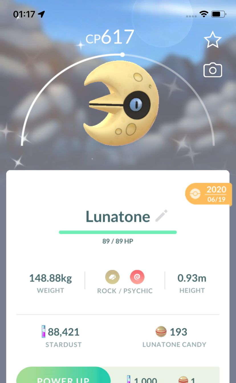 Shiny Lunatone 2020 Trade (Guaranteed Lucky) - Pokemon GO Trade