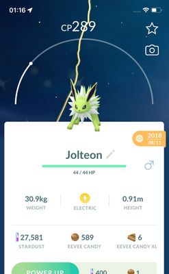 Shiny Jolteon 2018 Trade (Guaranteed Lucky) - Pokemon GO Trade