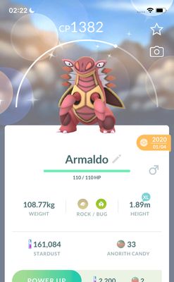 Shiny Armaldo 2020 Trade (Guaranteed Lucky) - Pokemon GO Trade