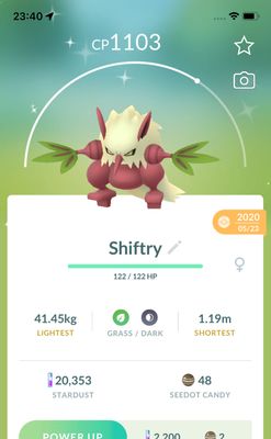 Shiny Shiftry 2020 Trade (Guaranteed Lucky) - Pokemon GO Trade