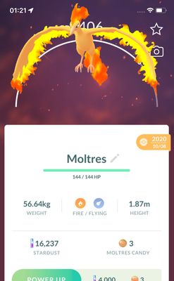 Moltres 2020 Trade (Guaranteed Lucky) - Pokemon GO Trade