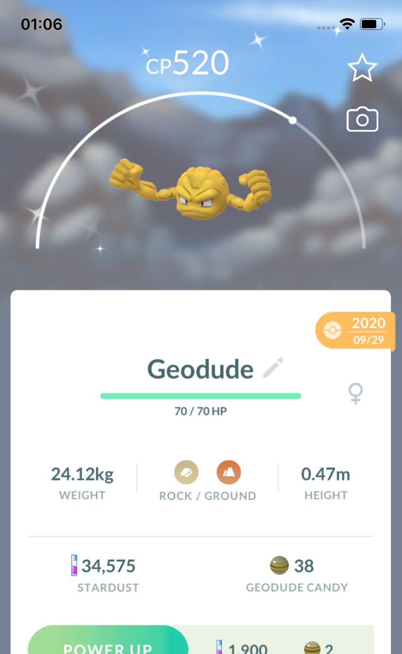 Shiny Geodude 2020 Trade (Guaranteed Lucky) - Pokemon GO Trade