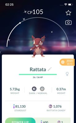 Shiny Alolan Rattata 2020 Trade (Guaranteed Lucky) - Pokemon GO Trade