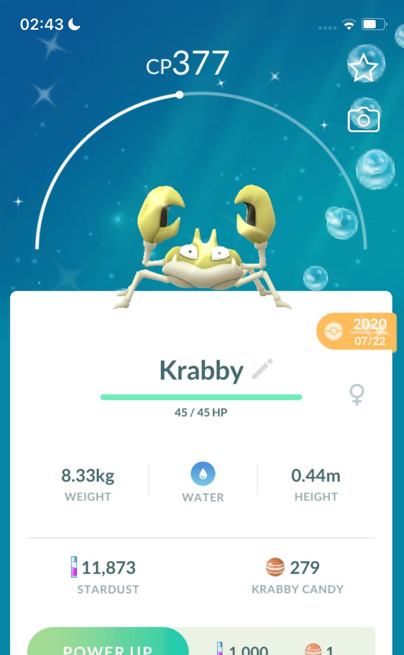 Shiny Krabby 2020 Trade (Guaranteed Lucky) - Pokemon GO Trade