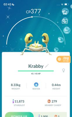 Shiny Krabby 2020 Trade (Guaranteed Lucky) - Pokemon GO Trade