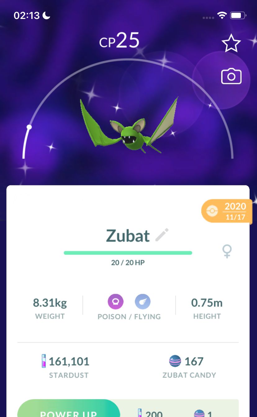Shiny Zubat 2020 Trade (Guaranteed Lucky) - Pokemon GO Trade