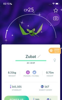 Shiny Zubat 2020 Trade (Guaranteed Lucky) - Pokemon GO Trade