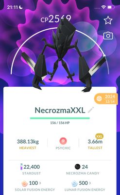 Necrozma (XXL Height) Trade - Pokemon GO Trade