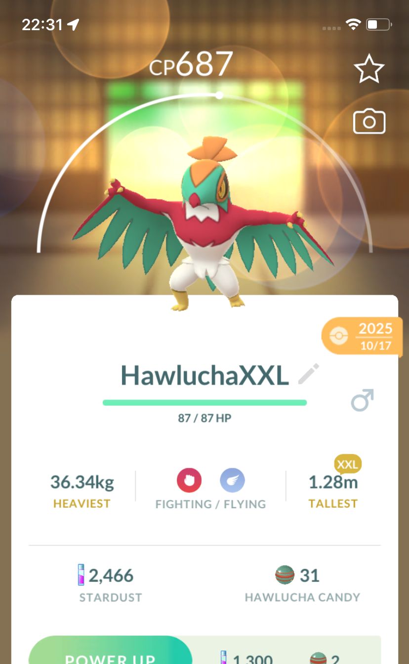 Hawlucha (XXL Height) - Pokemon GO Trade Service