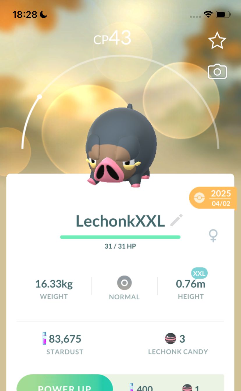 Lechonk (XXL Height) - Pokemon GO Trade Service