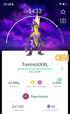 Toxtricity Amped Form Gigantamax with Background (XXL Height) - Pokemon GO Trade Service