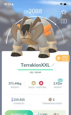 Terrakion (XXL Height) Trade - Pokemon GO Trade