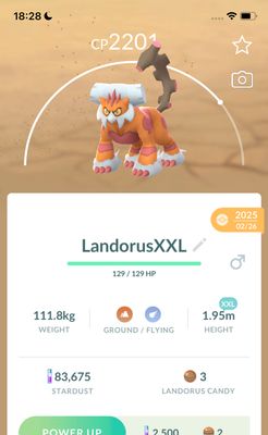Landorus Therian Form (XXL Height) Trade - Pokemon GO Trade