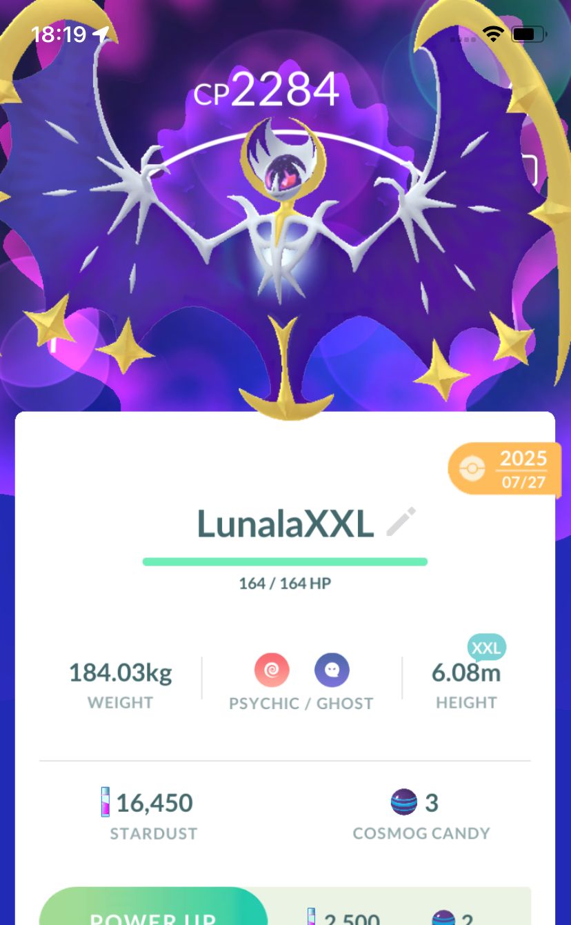 Lunala (XXL Height) Trade - Pokemon GO Trade
