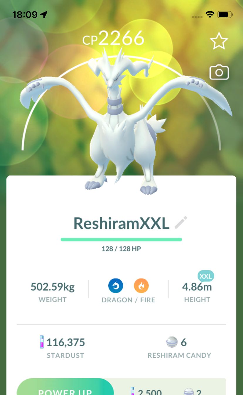 Reshiram (XXL Height) Trade - Pokemon GO Trade