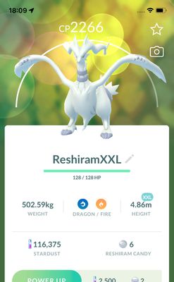 Reshiram (XXL Height) Trade - Pokemon GO Trade