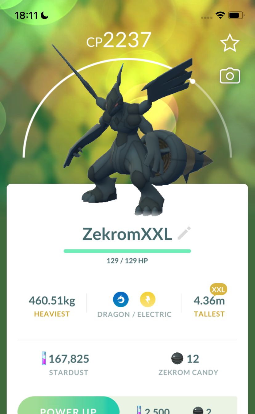 Zekrom (XXL Height) Trade - Pokemon GO Trade