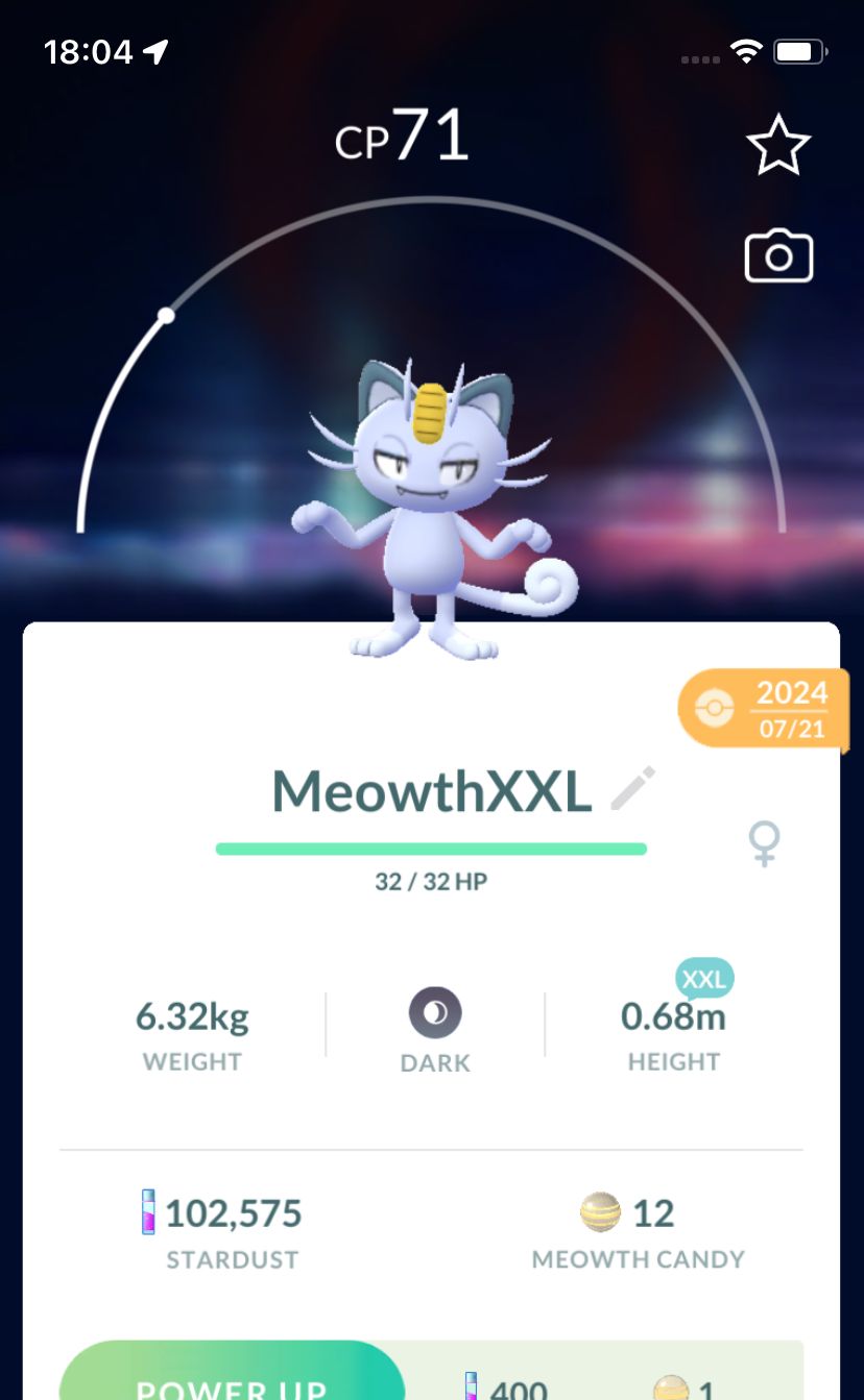 Alolan Meowth (XXL Height) - Pokemon GO Trade Service