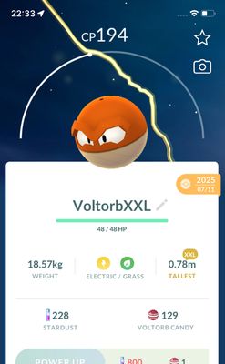 Hisuian Voltorb (XXL Height) - Pokemon GO Trade Service