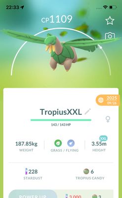 Tropius (XXL Height) - Pokemon GO Trade Service