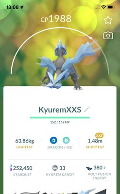 Kyurem (XXS Height) Trade - Pokemon GO Trade