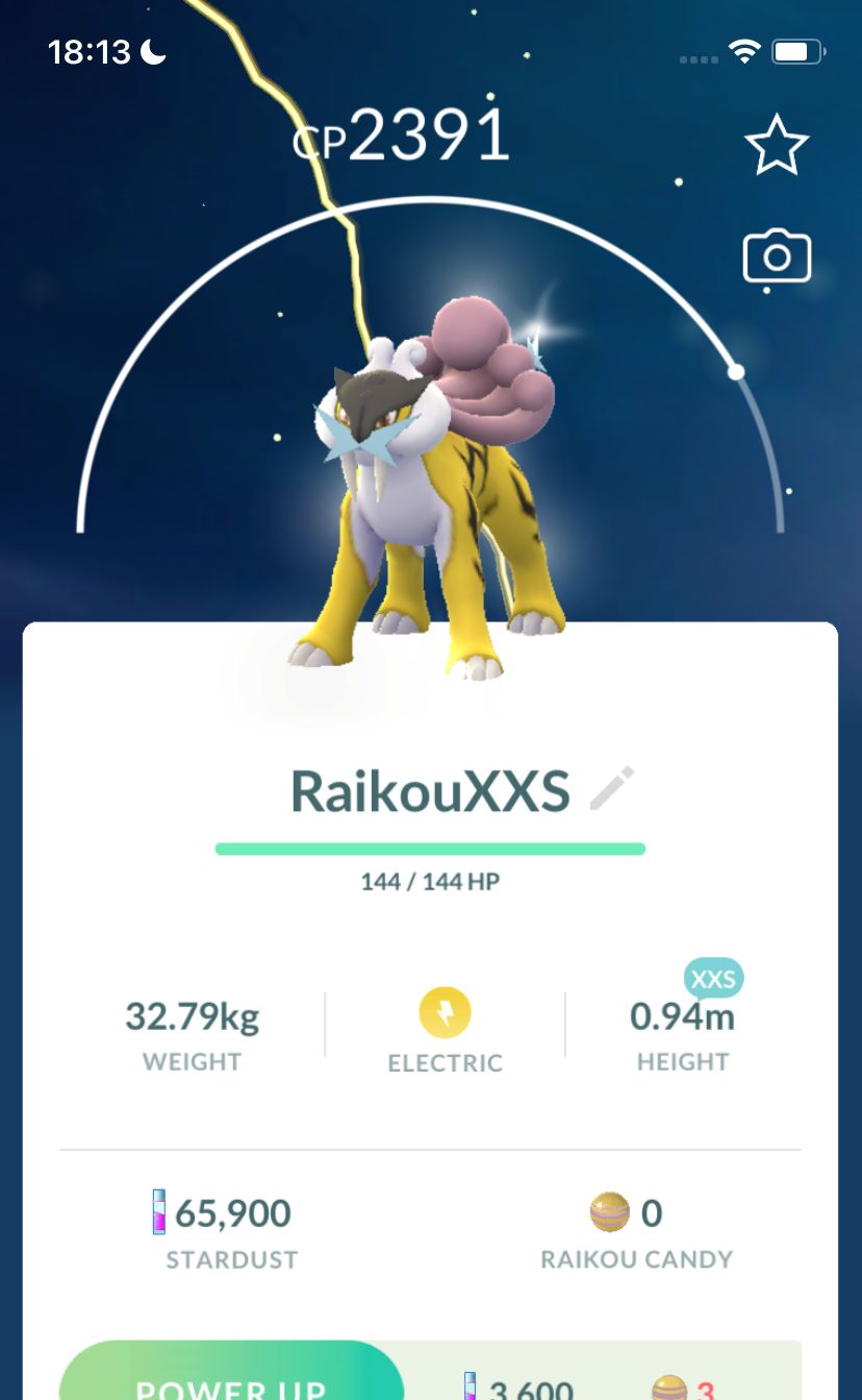 Raikou Purified (XXS Height) Trade - Pokemon GO Trade