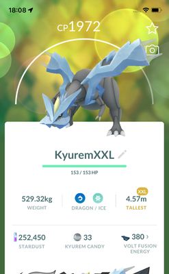 Kyurem (XXL Height) Trade - Pokemon GO Trade
