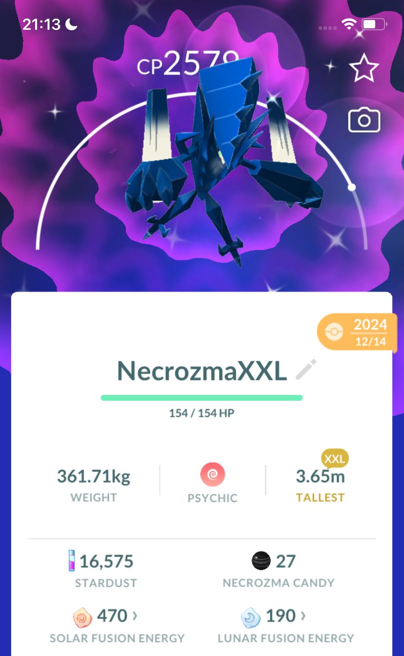 Shiny Necrozma (XXL Height) - Pokemon GO Trade
