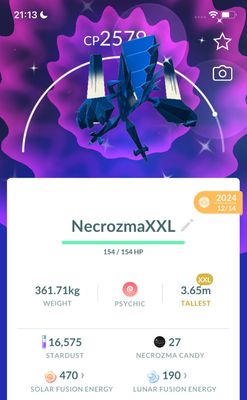 Shiny Necrozma (XXL Height) - Pokemon GO Trade