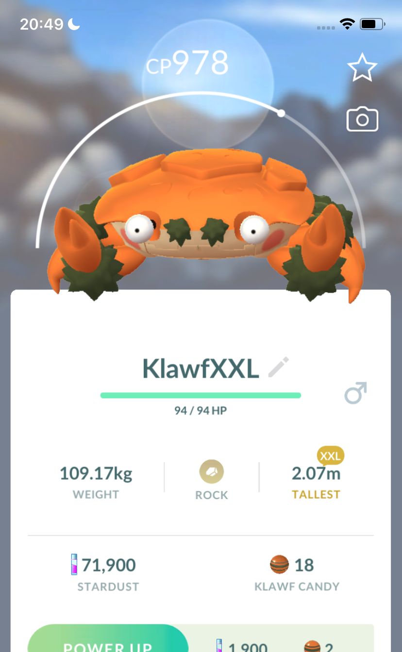 Klawf (XXL Height) - Pokemon GO Trade Service
