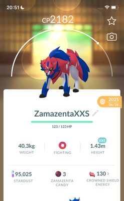 Zamazenta (XXS Height) Trade - Pokemon GO Trade