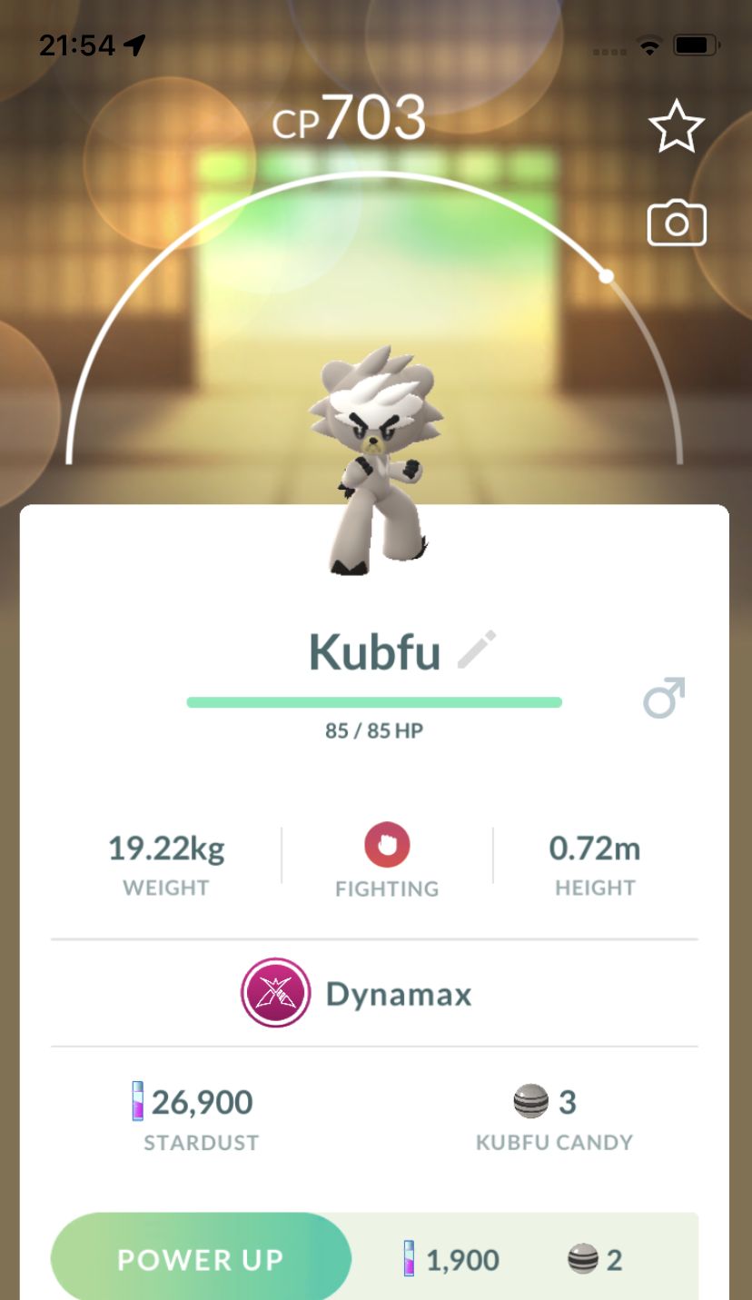 Kubfu Dynamax Lv15 (Unregistered Trade) - Pokemon GO Trade Service