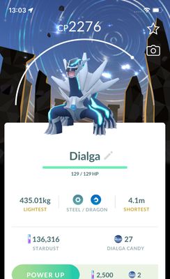 Dialga with Background - Pokemon GO Trade Service