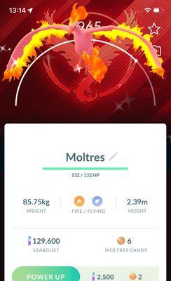 Moltres with Valor Background - Pokemon GO Trade Service
