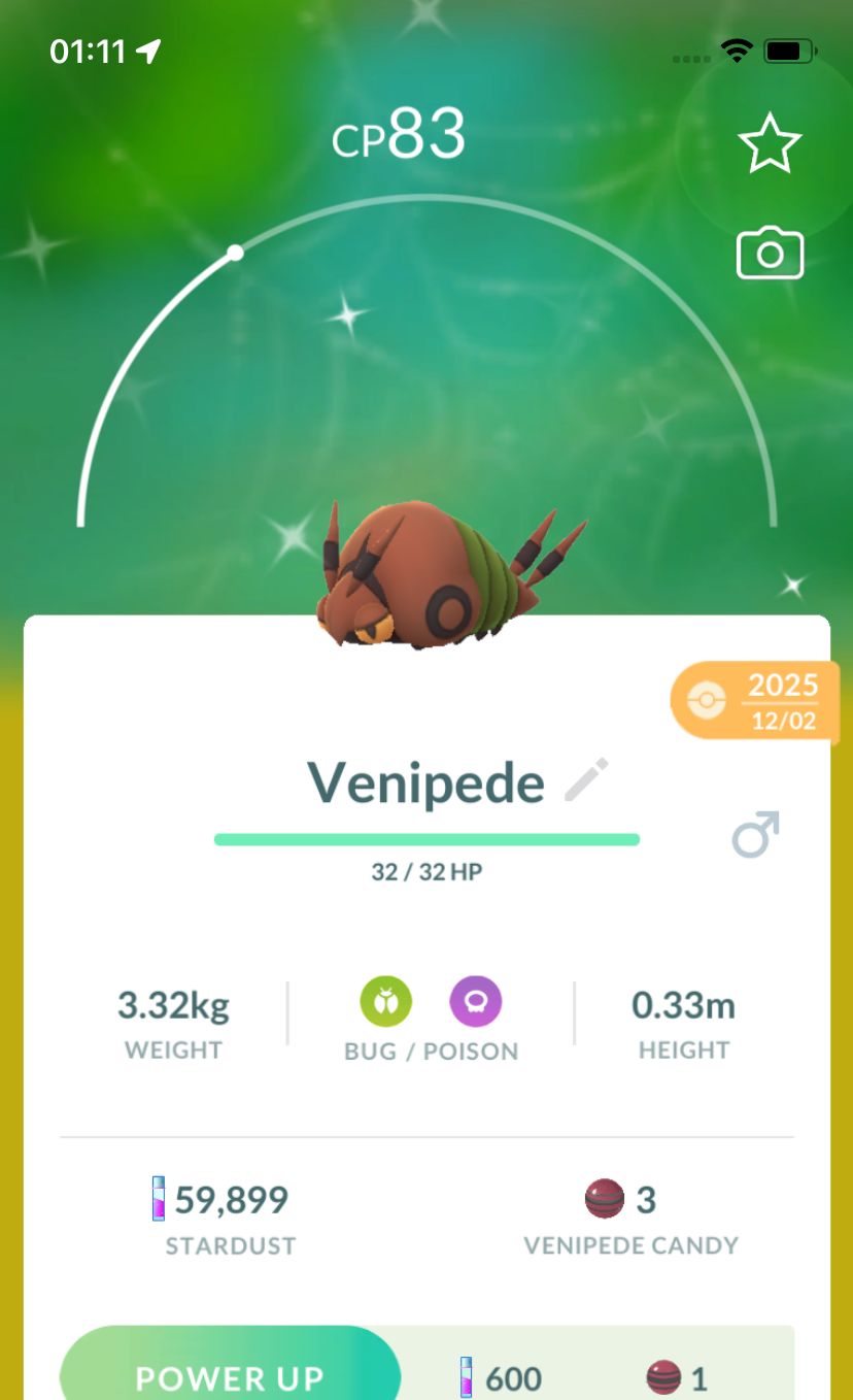 Shiny Venipede - Pokemon GO Trade