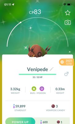 Shiny Venipede - Pokemon GO Trade