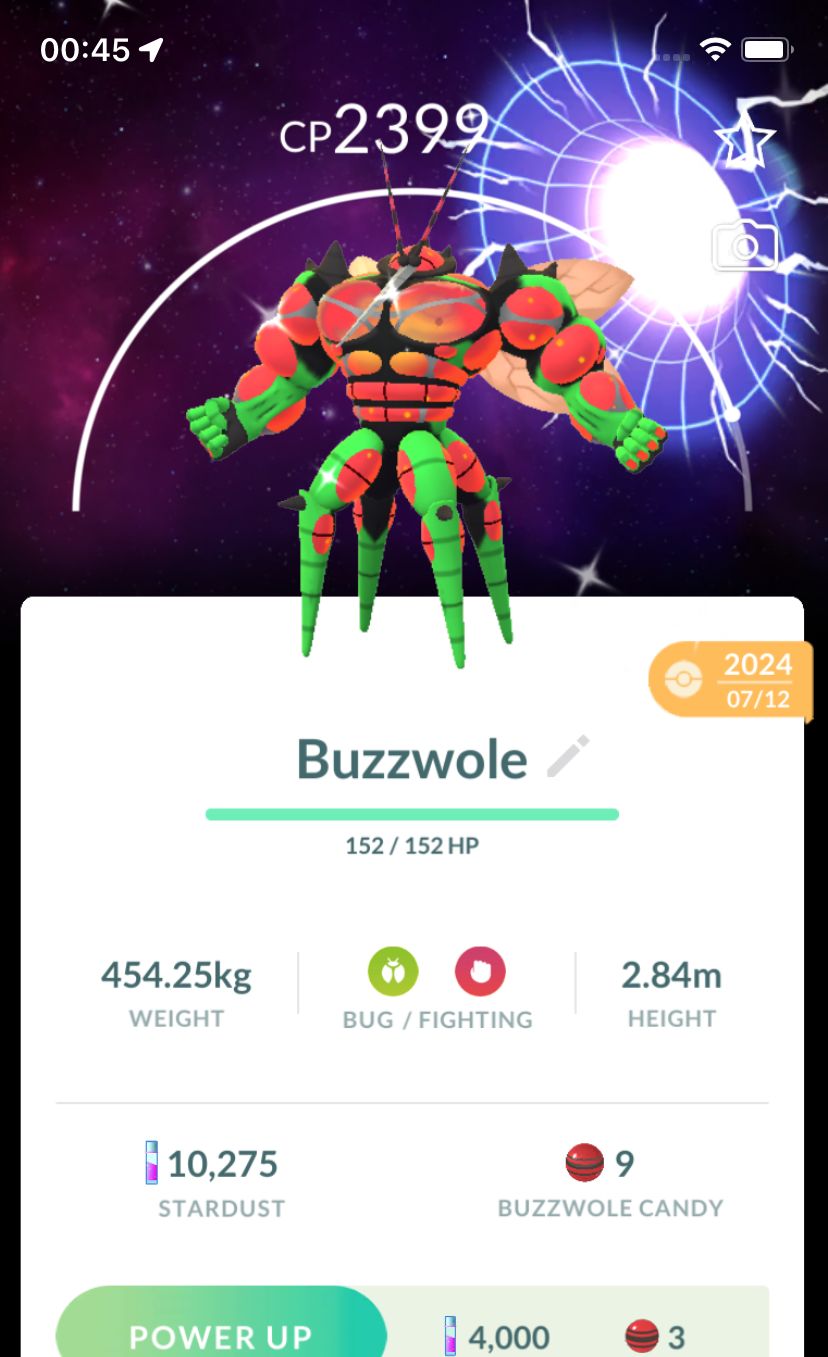 Shiny Buzzwole + Wormhole Background - Pokemon GO Trade Service