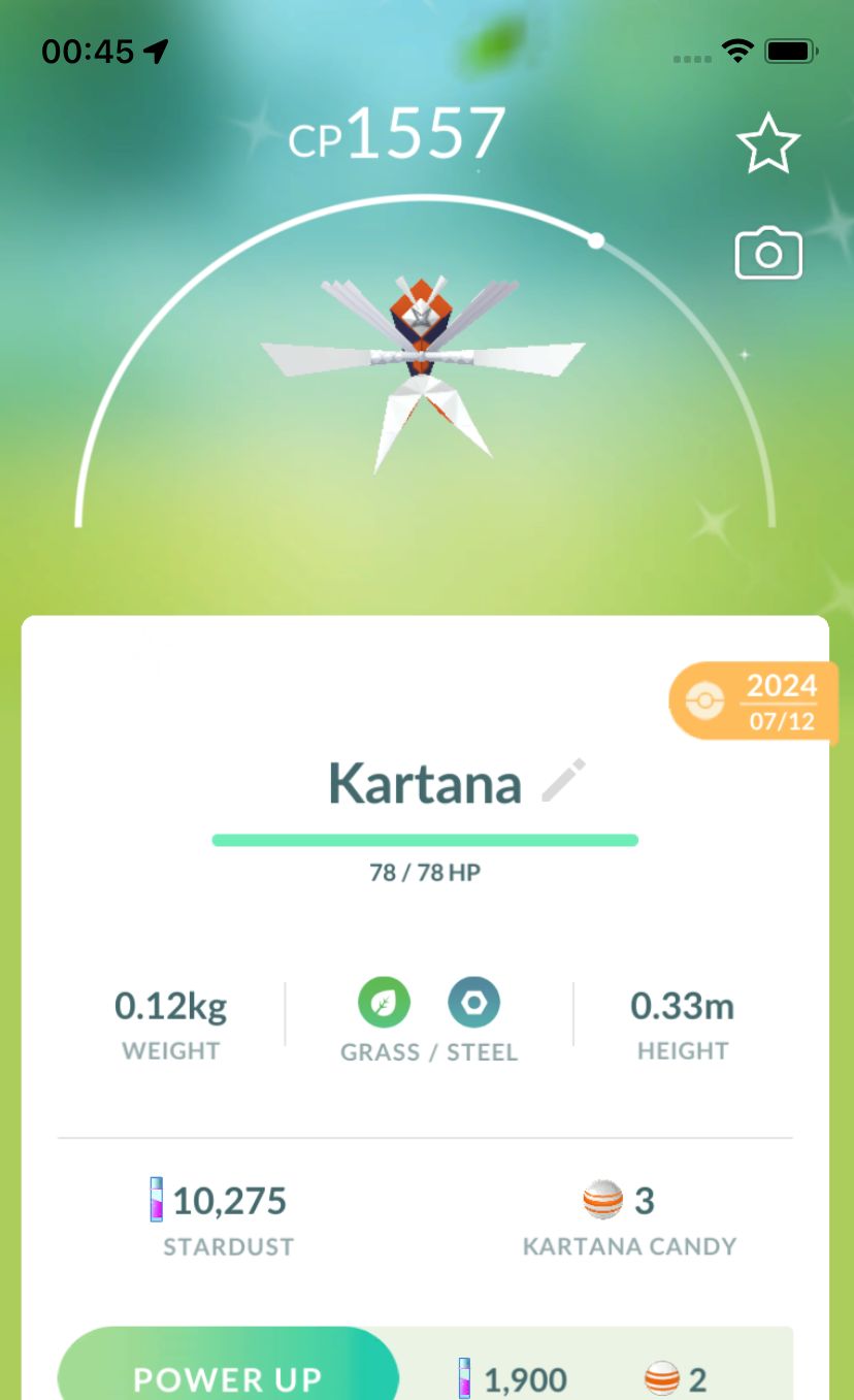 Shiny Kartana Lv15 - Pokemon GO Trade Service
