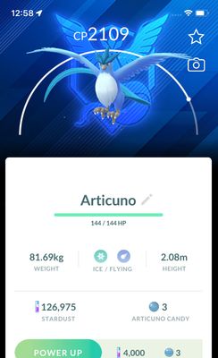 Articuno with Mystic Background - Pokemon GO Trade Service