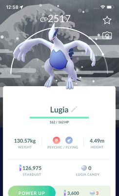 Lugia (Purified) with Background - Pokemon GO Trade Service